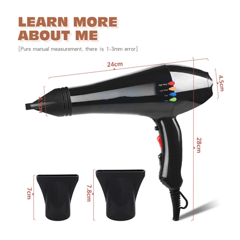 Other Massage Items 6000W Professional Hair Dryer Blowdryer for Salon High Speed Strong Wind 6 Gears Low Noise Lightweight Blower with 2 Nozzles 23090