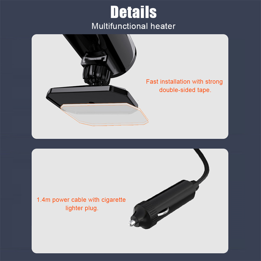 Other Massage Items 12V24V 150W Car Heater Portable Fans Heating Cooling 360 Degree Rotating Defroster Defogger Winter Fan Air 230906