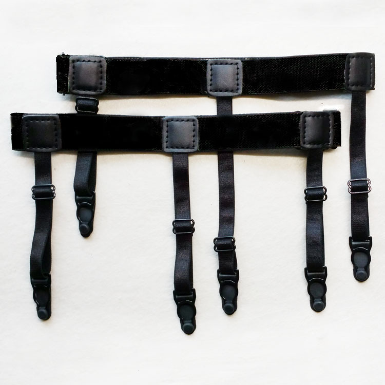 Suspenders 2Pcs Men Shirt Stays Belt Nonslip Locking Clips Keep Shirt Tucked Leg Thigh Suspender Garters Strap Adjustable Locking Clamps 230907