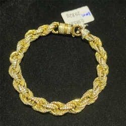Vvs1 7mm 9mm 11mm Rope Bracelet Sier 5mm Necklace Iced Moissanite Dia Clasp Sterling Cuban Chain Hip Hop Out Scees