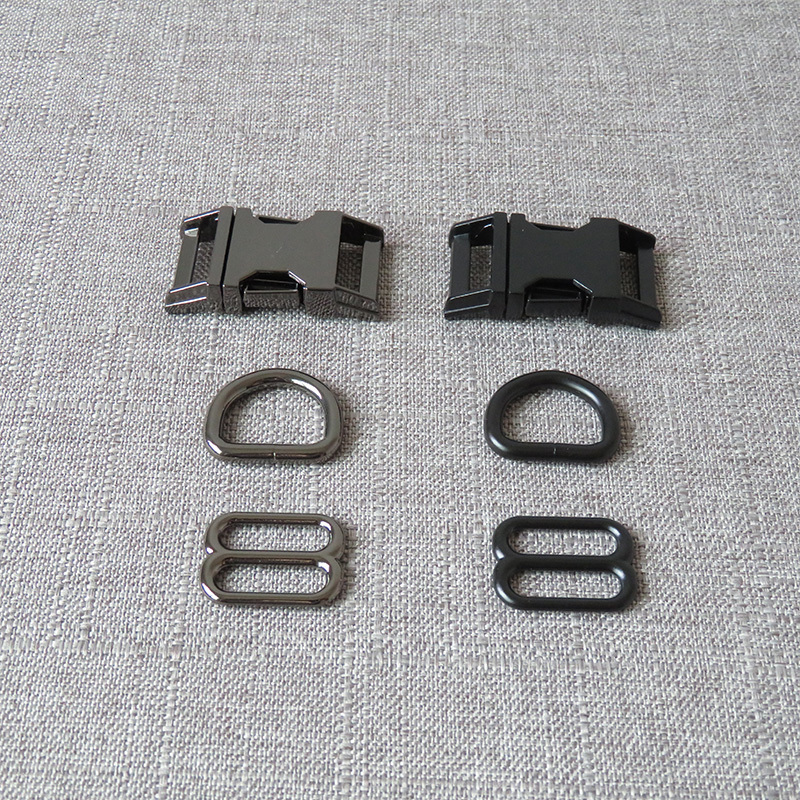 Buckles 1Set 15mm 20mm 25mm Strong Hardware Metal Straps Slider D Ring Release Belt Buckle For Pet Dog Collar Paracord Sewing Accessory 230907