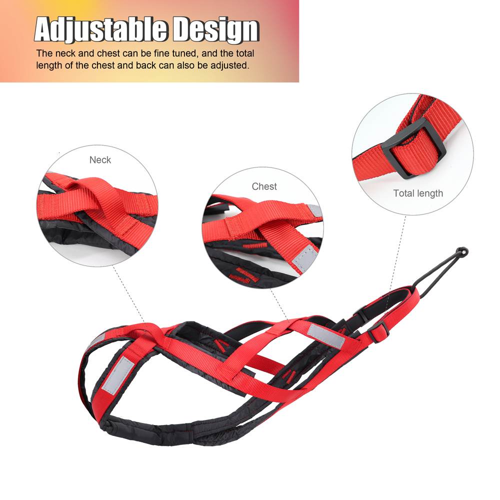 Dog Collars Leashes Sled Harness Pet Weight Pulling Sledding Mushing X Back For Large Dogs Husky Canicross Skijoring Scootering 230906