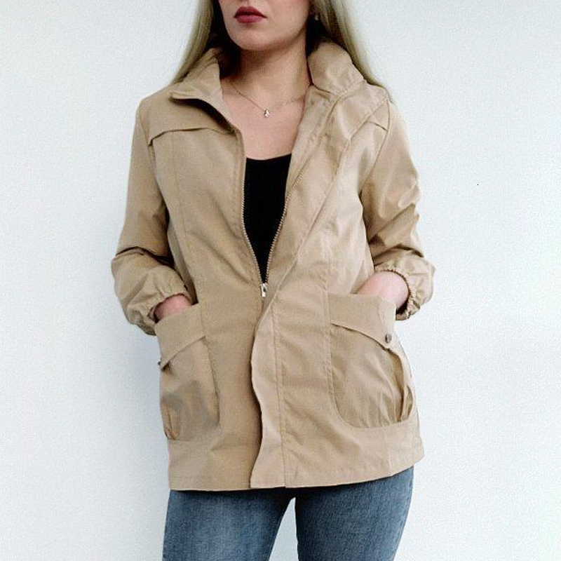 Womens Trench Coats HIFASHION Women Double Layer Windbreaker Autumn Casual Slim Coat Fashion Plus Size 4Xl StandUp Collar Ladies Jacket 230906