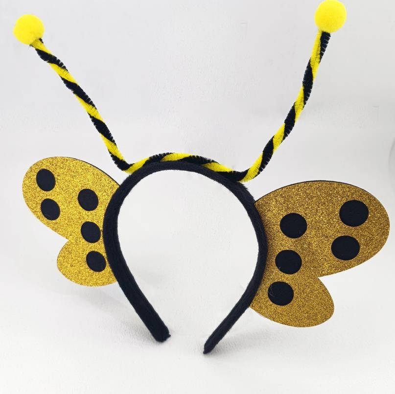 Ladybug Antenna Headband Fairy Wing Boppers Bee Butterfly Insect Hair Band Costume Accessory Unisex Adult Kids Halloween Birthday Gift