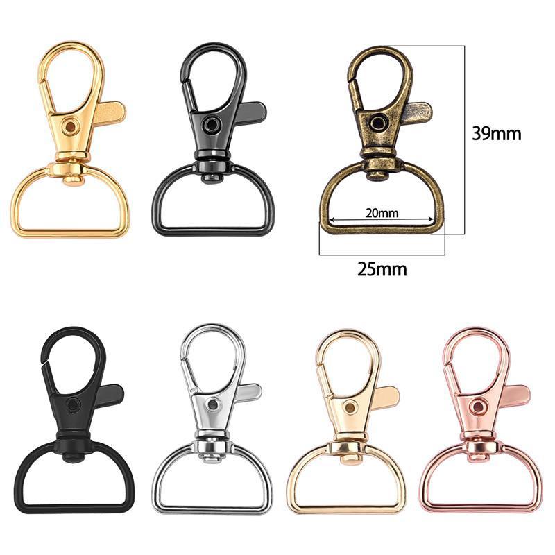 Buckles 5pcs 1.622.53.23.5cm Metal Bags Strap Buckles Lobster Clasp Collar Carabiner Snap Hook DIY KeyChain Bag Part Accessories 230907