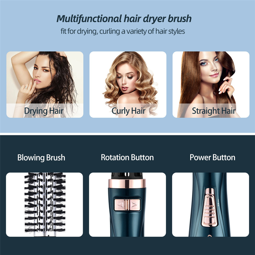 Hair Dryers One Step Blower Brush Rotating Dryer Blow Air Comb 3 In 1 Straightening Curling Iron 230906
