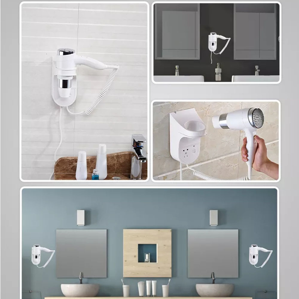Other Massage Items 1600W Wallmounted Hair Dryer for el with Switch Blower Strong Wind Bathroom Toilet Homestay Hairdryer Household Drying Tools 23090