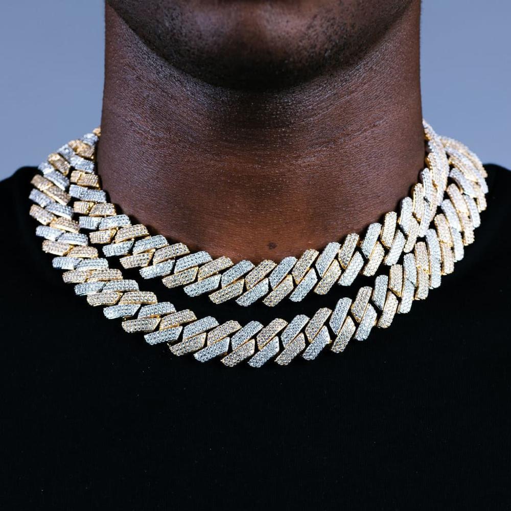 Pendant Necklaces High quality iced out men jewelry 5A cz hip hop micro pave 19mm cuban link chain big heavy chunky necklace for men boy 230907