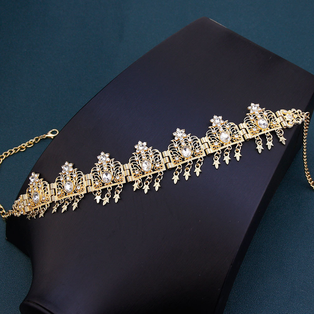 Wedding Hair Jewelry Sunspicems Algeria Tassels Forehead Chain Hairband Bride Crown Hair Chain Hairware Morocco Women Wedding Jewelry Hair Pieces 2309