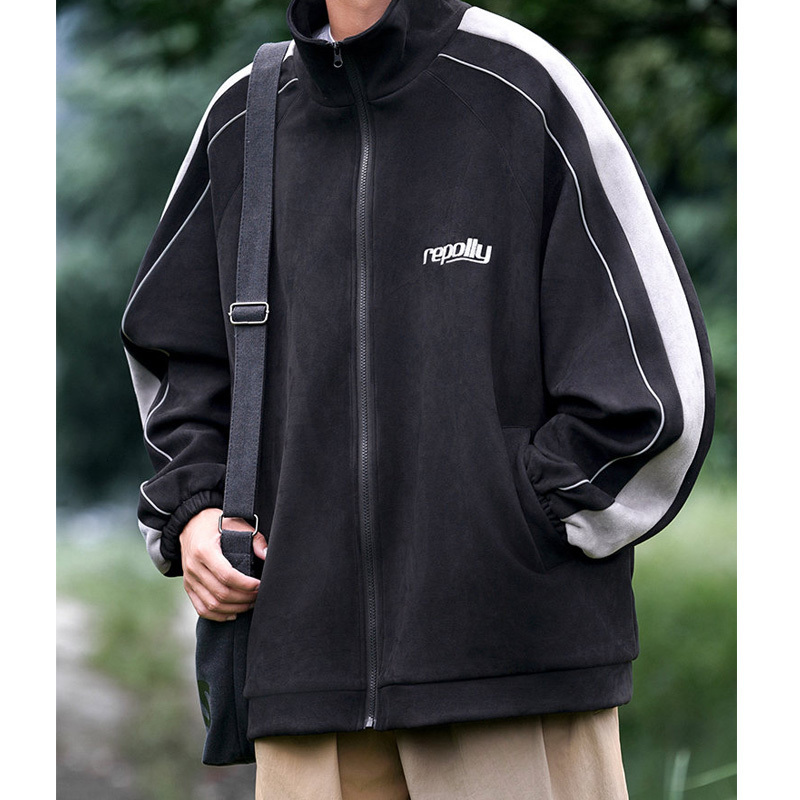 Mens Jackets Mens Jacket Spring and Autumn Standing Collar Coat Loose Deer Fur Casual Coat Mens Large 5XL Jacket 230906