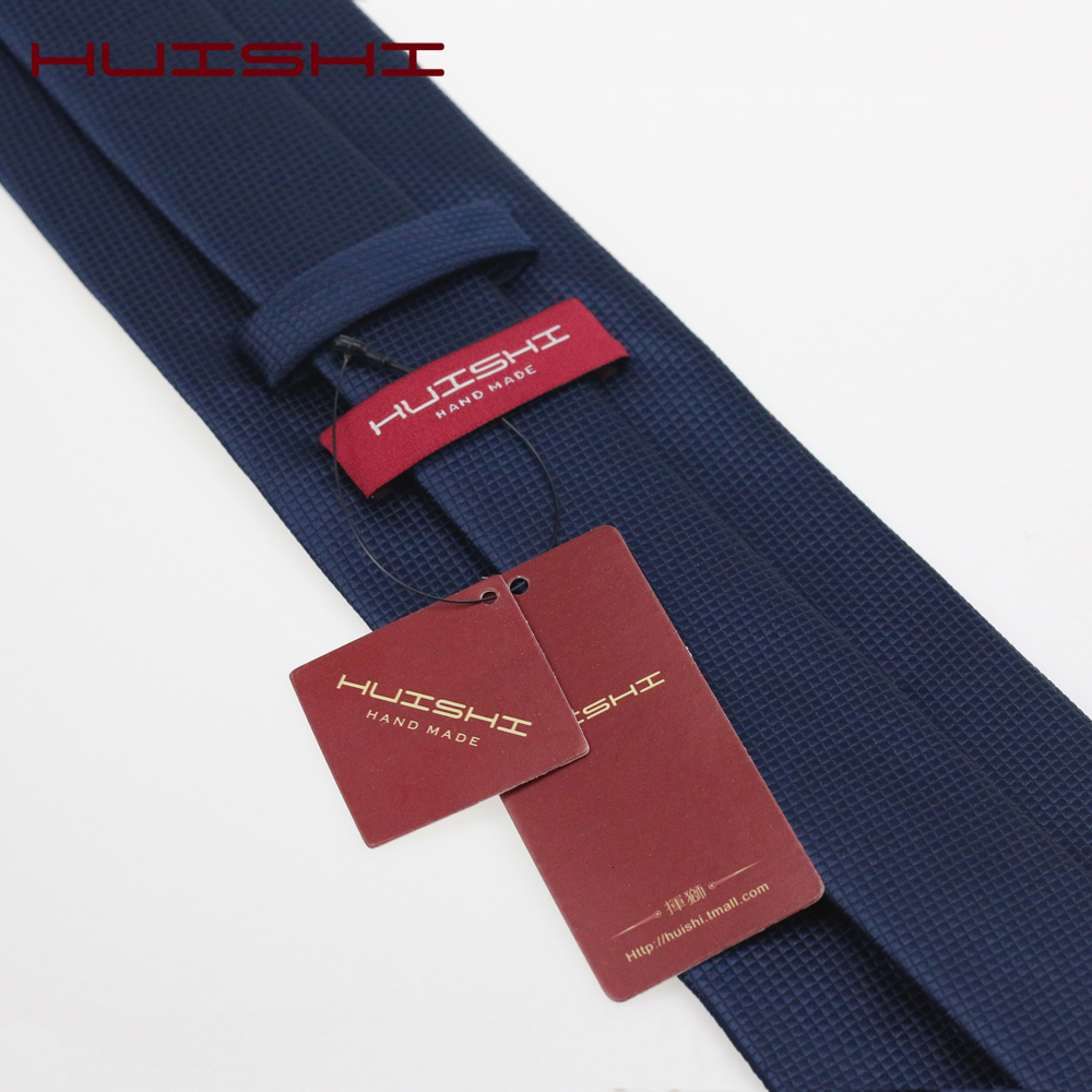 Neck Ties HUISHI 8CM 8 Styles Mens Solid Dark Blue Color Neck Tie 6cm Waterproof Jacquard Necktie Daily Wear Cravat Wedding Party For Men 230907