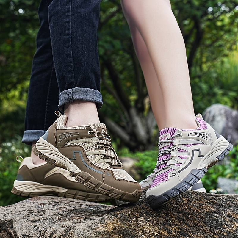 Boots Outdoor Men Boots Leather Men Sneakers ankle Boots Women Male Hiking Boots Work Shoes High Top Climbing work Boots 230907