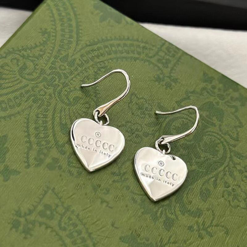S925 Classic Charm Studs Drop Heart Style Pendant Personality Lady Earrings For Party Vacation Travel Earring