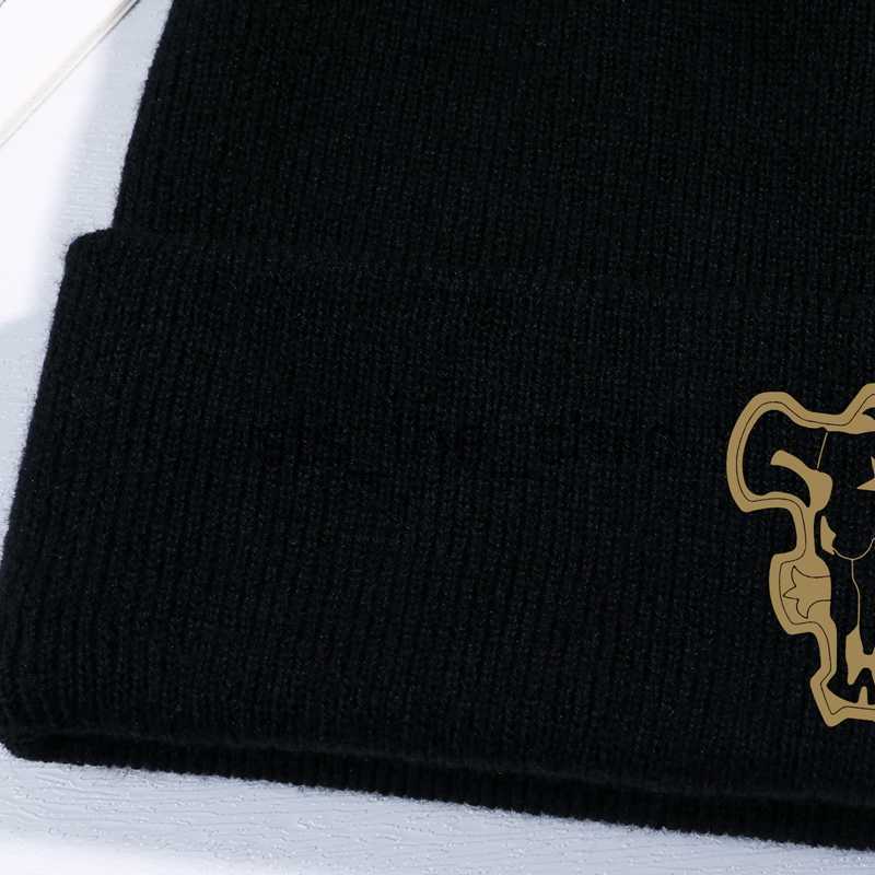 Beanie/Skull Caps Anime Black Clover Winter Warm Adult Bouncy Hats Outdoor Leisure Student Knit Hat Unisex Kids Cartoon Printing Knitted Cap Gifts x09