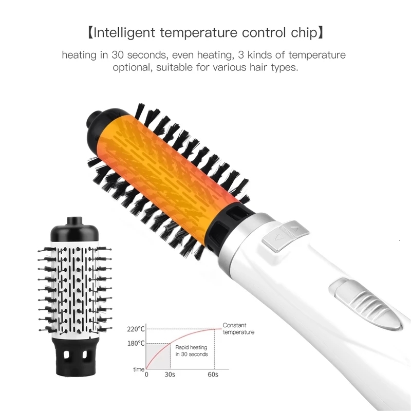 Hair Dryers 220V Automatic Rotating Electric Straightener Brush Curler Heat Airflow Dryer Air Bursh Volume Styler 230906