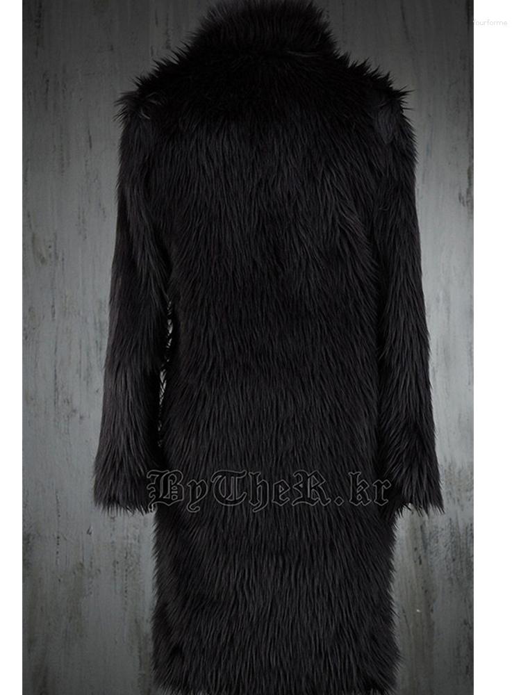 Faux Fur Winter Men's Coat Wool Blend Overcoat | Plush Warm Thick Long Jacket B4