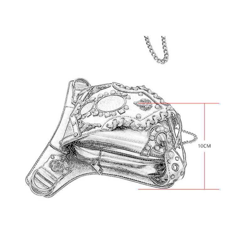 Waist Bags Chikage Personality Steampunk Style Shoulder Bag Large Capacity Multi-function Chain Bag Y2K style Trend Unisex Fanny Pack 230907