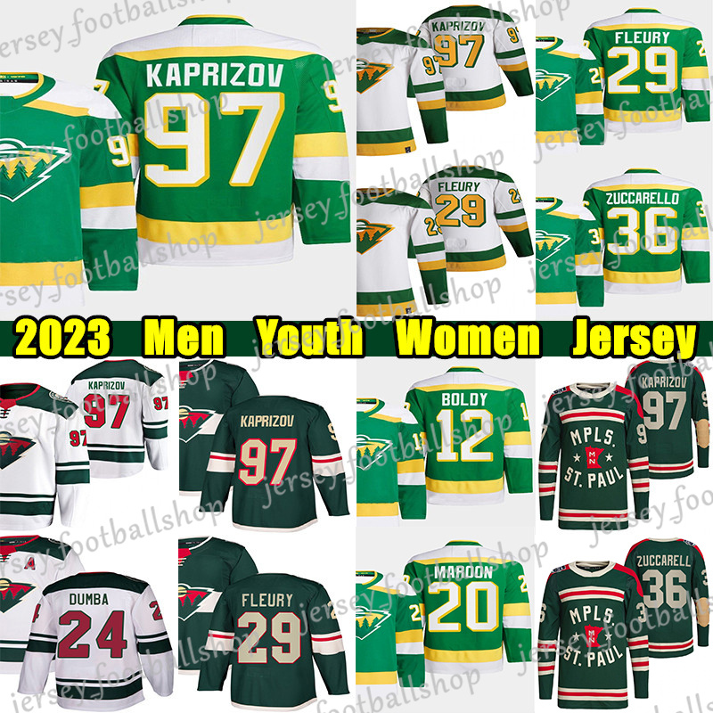 #97 Kirill Kaprizov Reverse Retro hockey jersey #29 Marc-Andre Fleury Jared Spurgeon Mats Zuccarello Pat Maroon Foligno Brock Faber Joel Eriksson Ek Matt Boldy jerseys