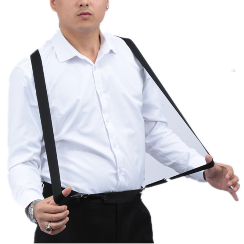 Suspenders BD054L XL XXL Size Suspenders Men Adjustable Elastic X Back Pants Women Suspender for Trousers 55 Inch Clips on NAVY BLUE 230907