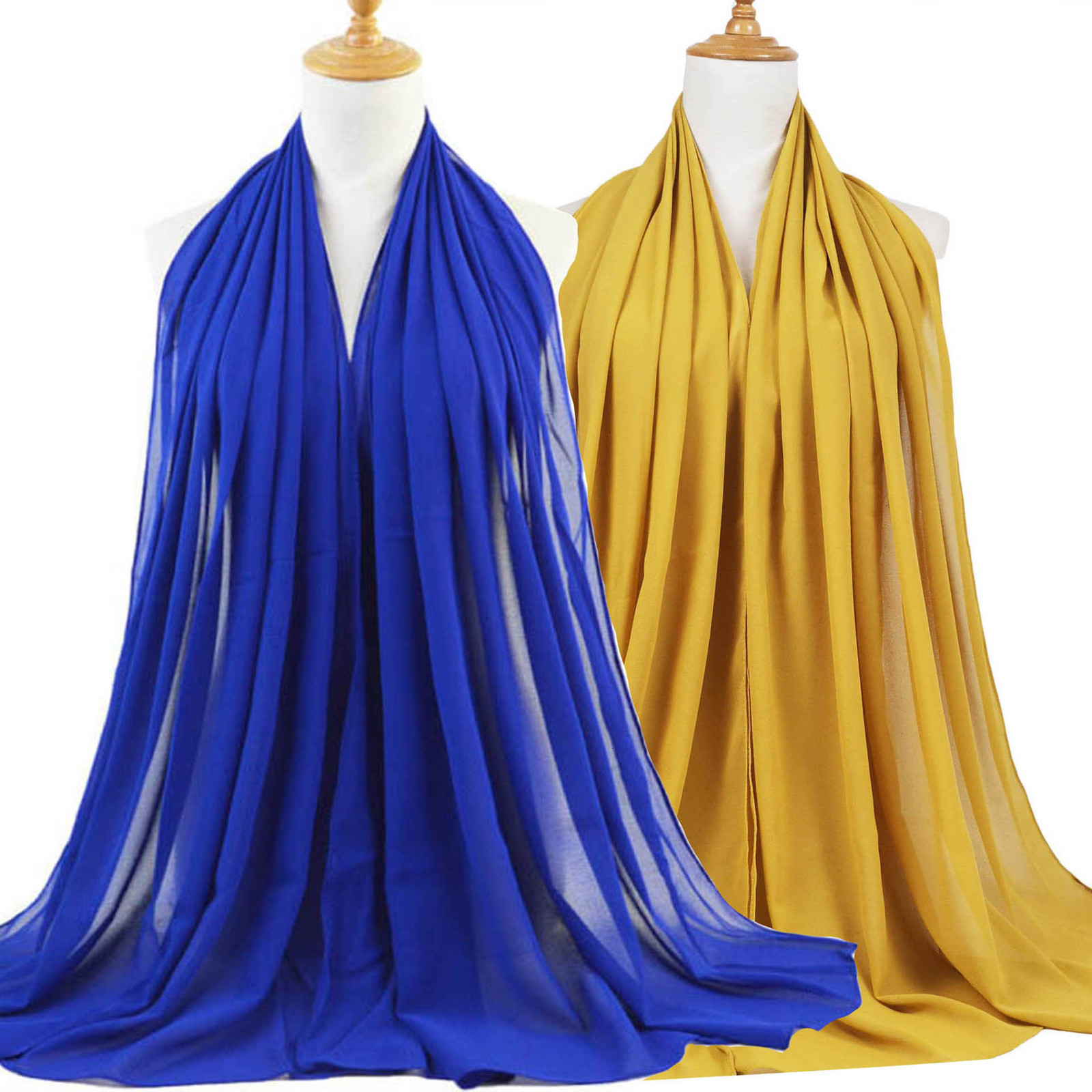 Scarves 70*180cm Muslim Chiffon Hijab Shawls Scarf Women Solid Color Head Wraps Women Hijabs Scarves Ladies Foulard Femme Muslim Veil 230907
