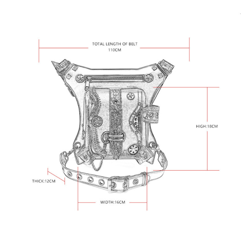 Waist Bags Chikage Euramerican Punk Locomotive Chain Bag Niche Vintage Fanny Pack Men's Y2K Style Outdoor Travel Phone Waist Pack 230907