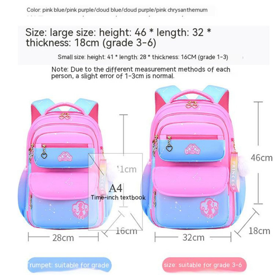 Backpacks Orthopedic Primary Girls School Backpack Bag Gradient Color Grades 136 For Children Backpack Large Capacity Students Rucksack 230906