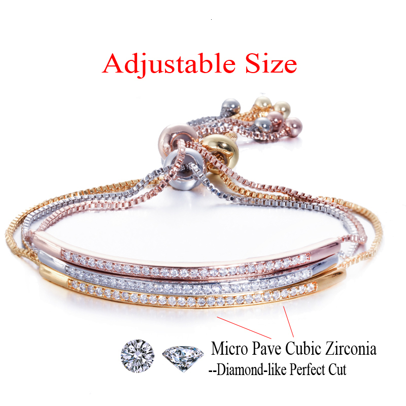 Adjustable Bracelet Bangle for Women Captivate Bar Slider Rose Gold Color Jewelry Pulseira Feminia designer bracelet women luxury jewelry gold mens br - view 7