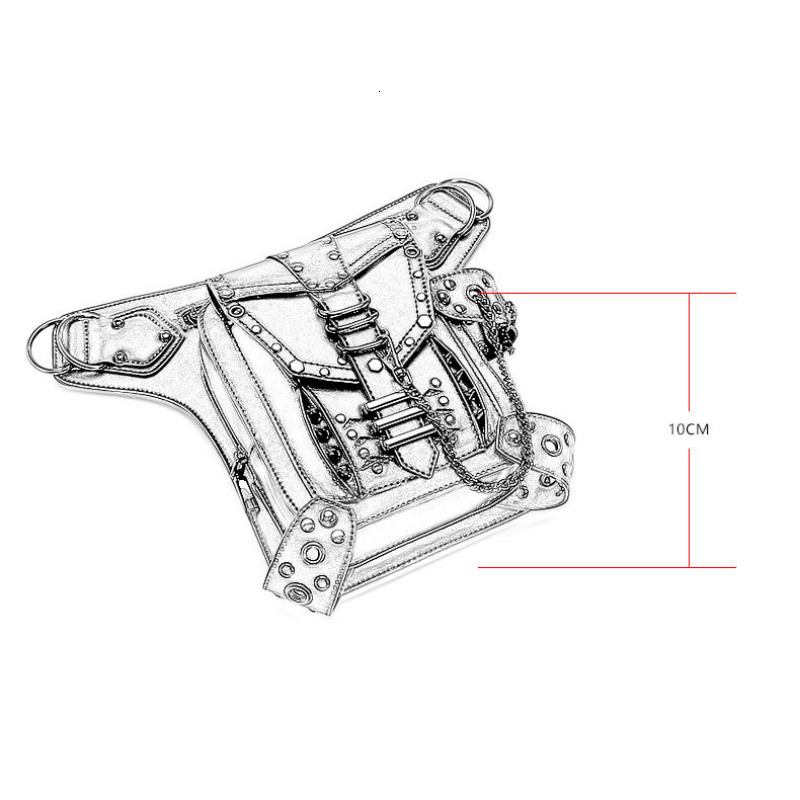 Waist Bags Chikage Y2K Style Chains Bag Steampunk Rivet Motorcycle Bag Women's Crossbody Shoulder Bag Women's Travel Fanny Pack 230907