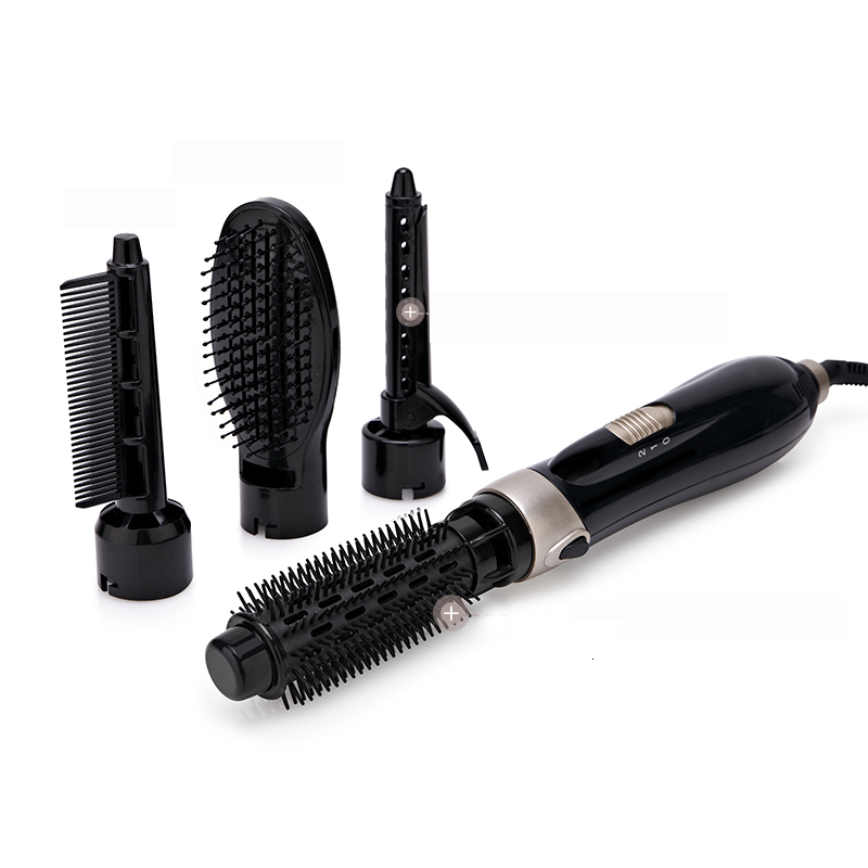 Hair Dryers Air Brush 4 Head Replaceable Dryer Comb One Step Blower Strong Wind Electric Straightener Roller Curler Styling Tools 230906