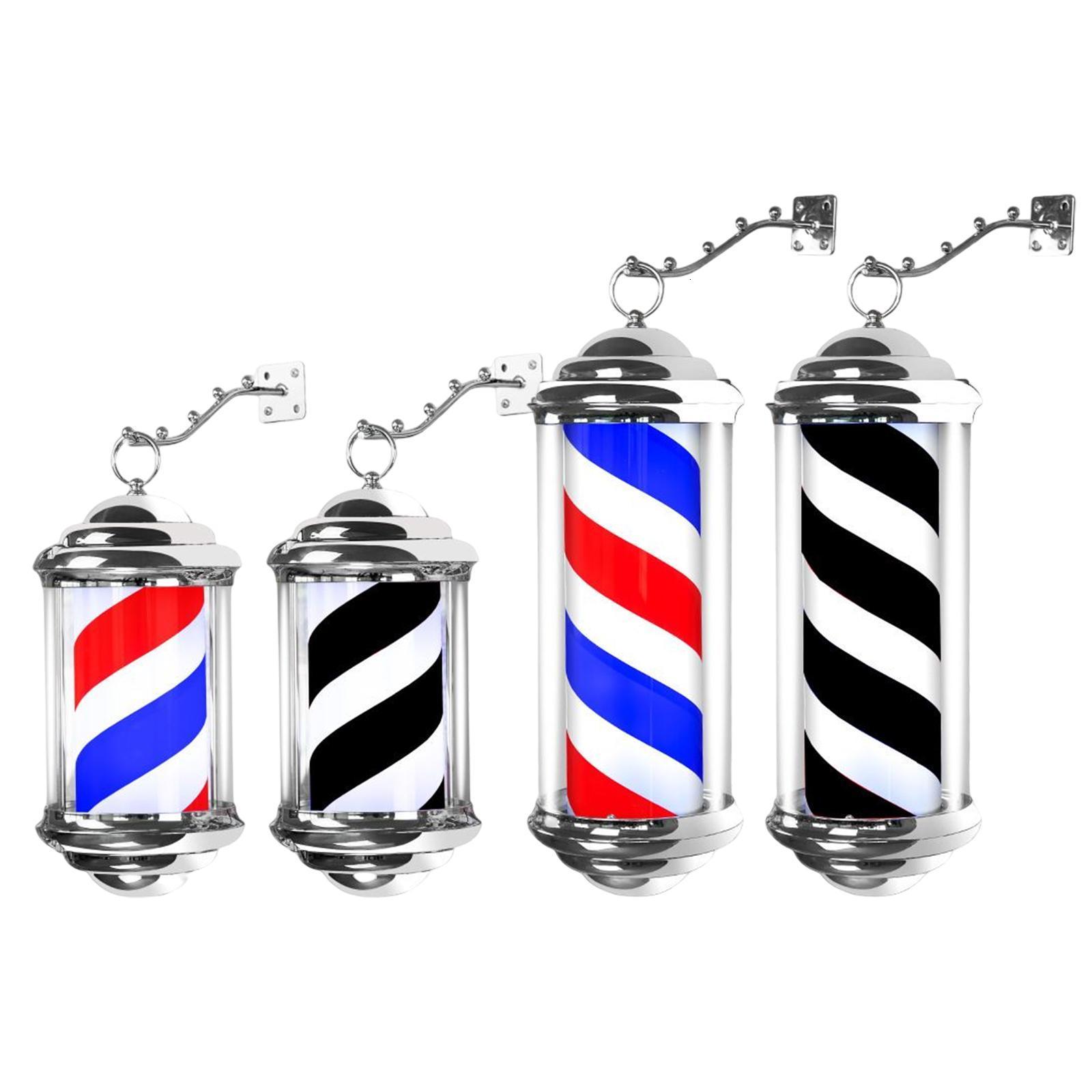 Connectors Retro Style Barber Pole Light Rotating Salon Sign Stand Lamp for Indoor 230906