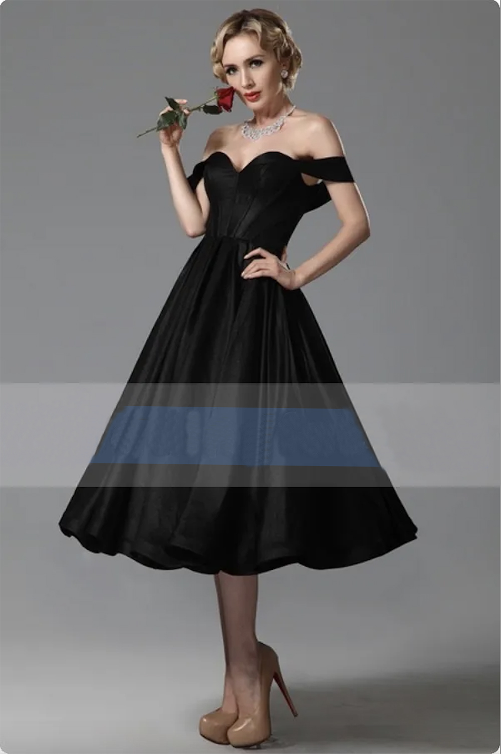 Vintage Black Wedding Dresses A e Sweetheart Off Shoulder Tea Length Bridal Gowns Custom Made for Brides Formal Party Gown