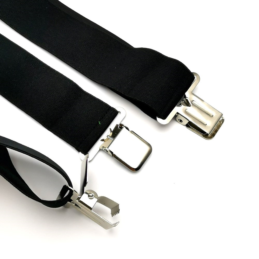 Suspenders Large Strong Clips on Men Suspenders Unisex Braces 50mm Wide 5 Solid Color High Elastic Adjustable Suspender Belt for Heavy Work 230907