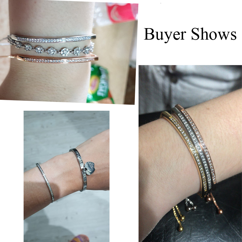 Adjustable Bracelet Bangle for Women Captivate Bar Slider Rose Gold Color Jewelry Pulseira Feminia designer bracelet women luxury jewelry gold mens br - view 6