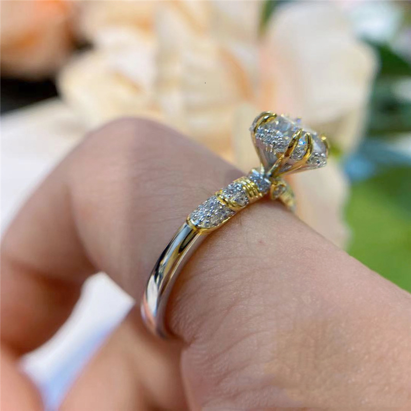 Wedding Rings Luomansi D VVS1 Crown Ring With GRA Certificate S925 Silver 1 Party Woman Jewelry Gift 230906