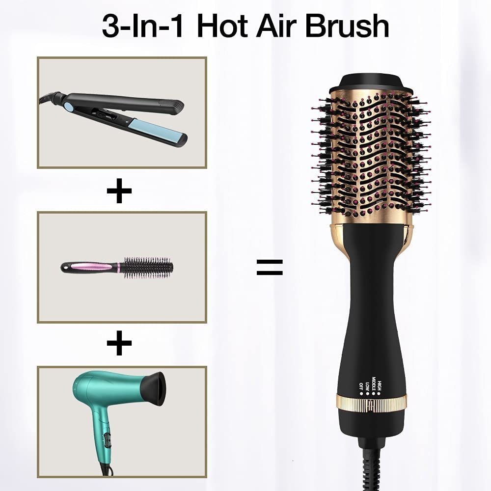 Hair Dryers 3 In 1 Adjustable Air Comb Profissional Wet And Dry Dryer Electric Straight Curly Styling Tool Smoothing Brush 230906