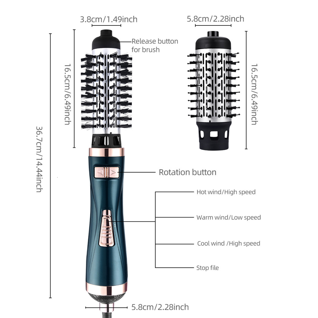 Hair Dryers One Step Blower Brush Rotating Dryer Blow Air Comb 3 In 1 Straightening Curling Iron 230906