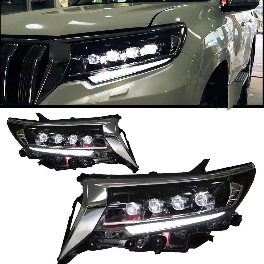 Car Styling Headlights For Land Cruiser Prado 20 18-20 20 LED 4 Lens Headlight High Low Beam Daytime Lights