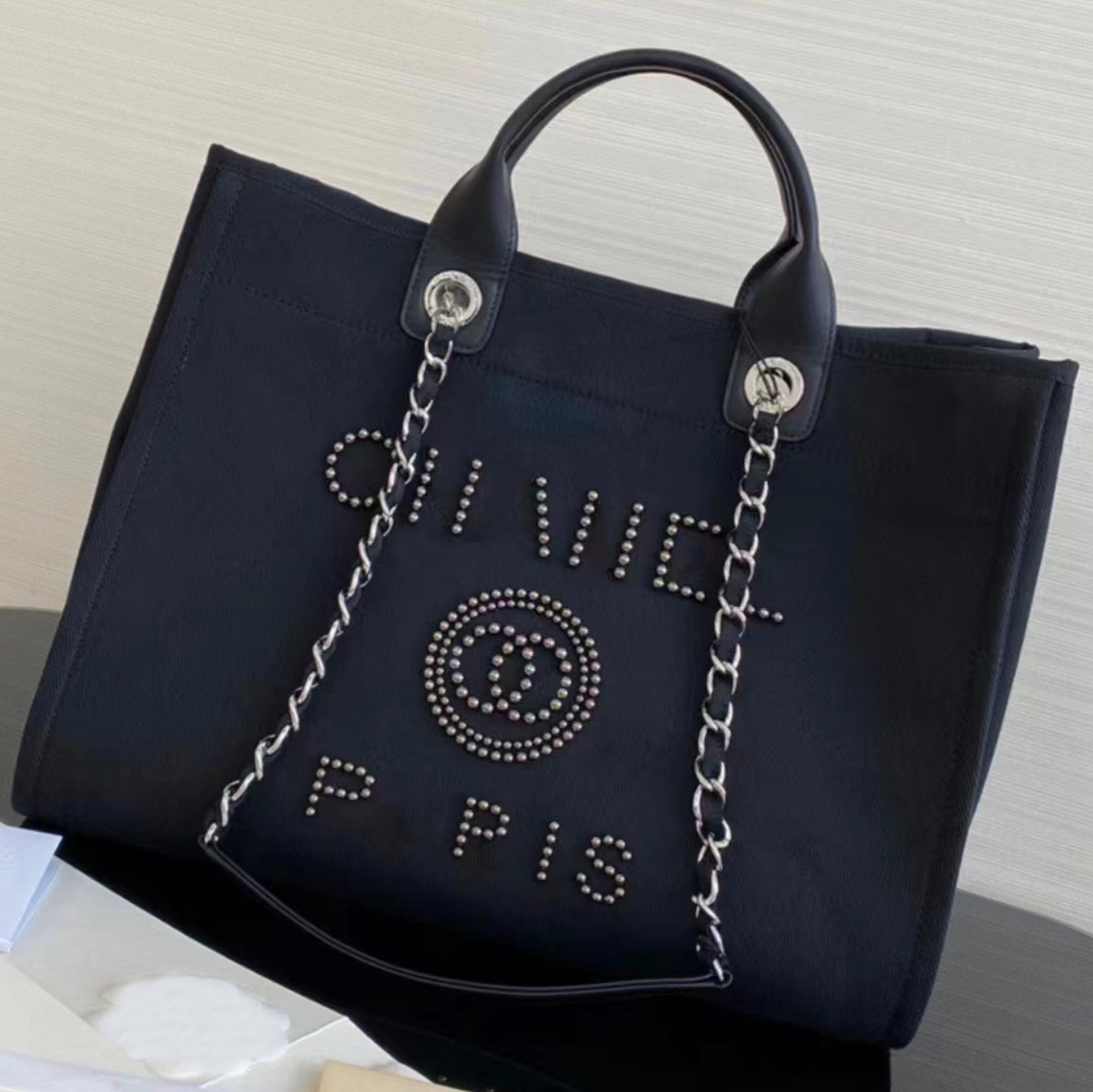 Tote Bags Luxury Handbags Totes Women's Fashion Luxuries Cross Body Pearl Canvas Large Capacity Classic Tote Bag Handles Daily Shopping Beach Knitting Christmas