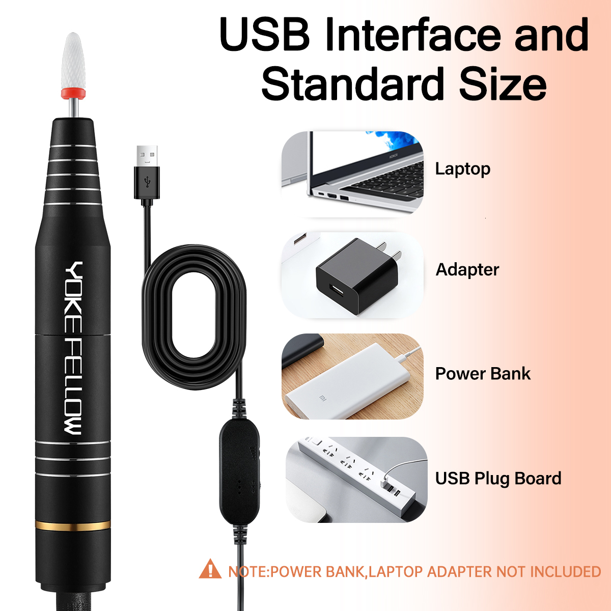 Nail Manicure Set 30000RPM Electric Nail Drill Machine USB Nail Polish Pen Manicure Tool Portable Nail File Milling Cutter Equipment For Salon 230809