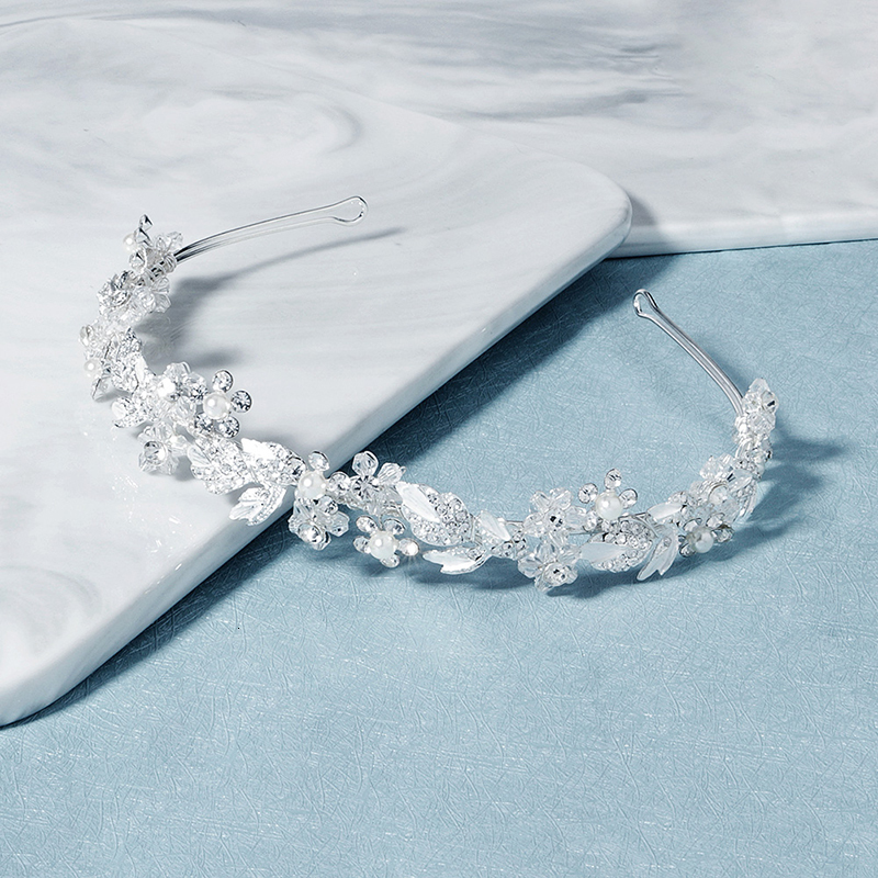 Wedding Hair Jewelry Miallo Fashion Flower Crystal Headbands for Women Hair Accessories Silver Color Crown Wedding Bridal Hair Jewelry Headpiece Gift 