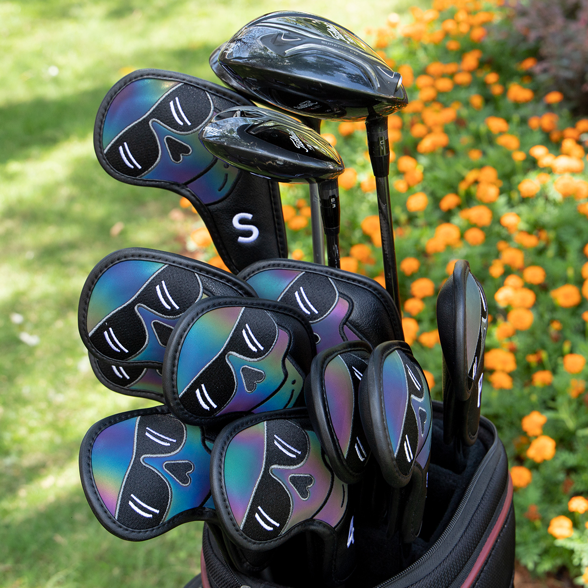 Other Golf Products Gradients Sunglasses Golf Iron Head Covers Iron Headovers Wedges Covers 4-9 ASPX 10pcs with Black Color 230907