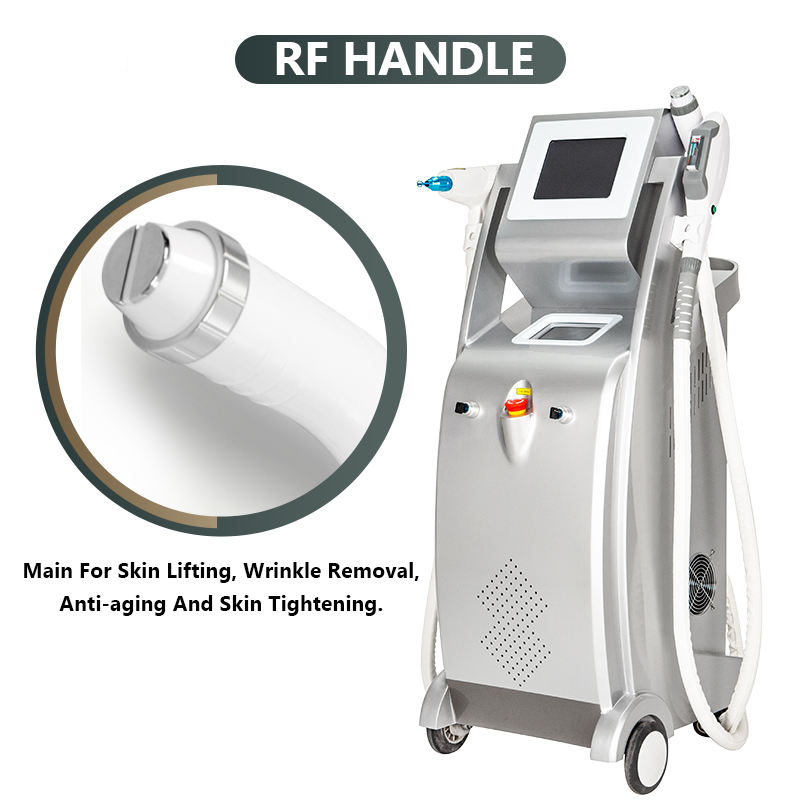 Nd Yag Laser Tattoo Pigment Removal OPT Painless Hair Remove RF Skin Rejuvenation Body Contouring 5 in 1 Multifunction Beauty Instrument Changeable La
