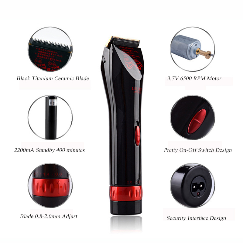 Electric Shavers 110240V Professional Hair Clippers Black Ceramic Blade Trimer with comb Cutting Machine for salonhome 230906
