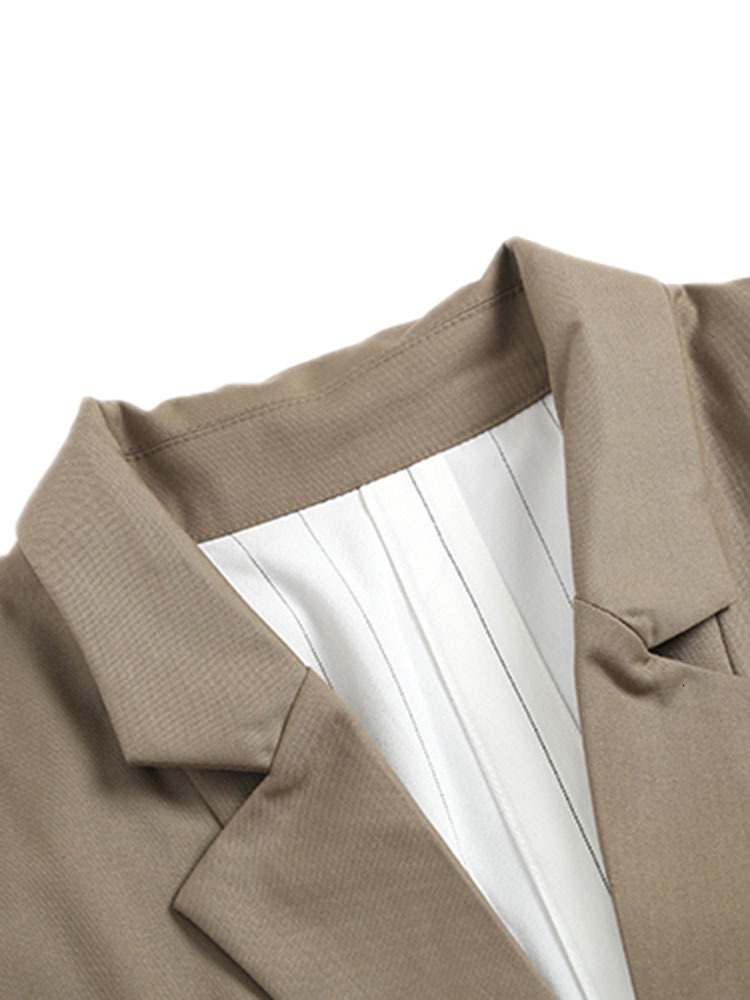 Womens Suits Blazers LANMREM Patchwork Blazer For Women Striped Notched Single Breasted Fashion Coat Female Casual Clothing Spring 2R3771 230906