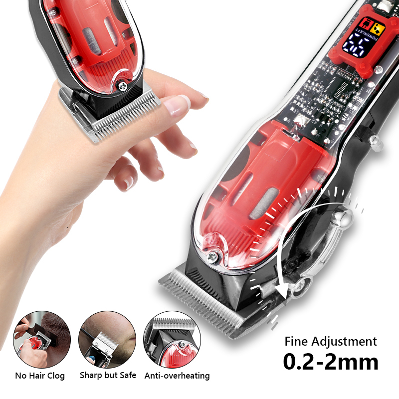 Electric Shavers Transparent Trimmer Men Beard Trimming Professional Clippers USB Rechargeable Machine Hair Cutting Shaving 230906