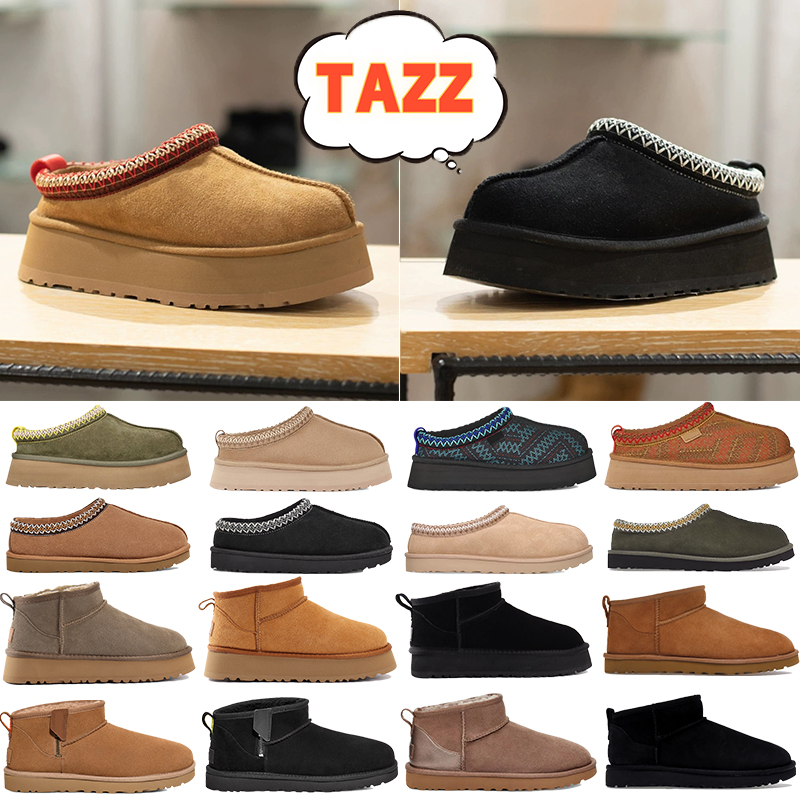 Women Boot Designer Tazz Tasman Snow Winter Sheepskin Boots Fashion Ladies Platform Fur Slipper Classic Ultra Mini Suede Wool Womens Ankle Booties US 4-13