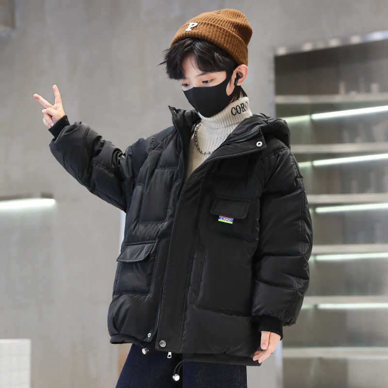 Down Coat 2023 Winter Coat Boy Down Jacket Windproof Black White Parkas Kids Clothes Black R230905