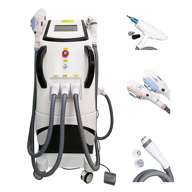 Multifunction 4 Handles Picosecond Tattoo Pigment Removal Skin Whitening Machine 2 OPT Laser Handles Hair Removal Depilation RF Wrinkle Removal Device