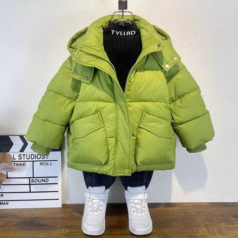 Down Coat 2-12Y Fashion Boys Coat Winter Children Jacket Black Green Thick Warm Down Clothes Kids Zipper Hooded Outerwear R230905
