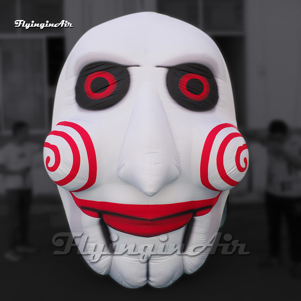 3m Scary Giant Inflatable Billy Saw Mask Air Blow Up Clown Head For Halloween Party Decoration